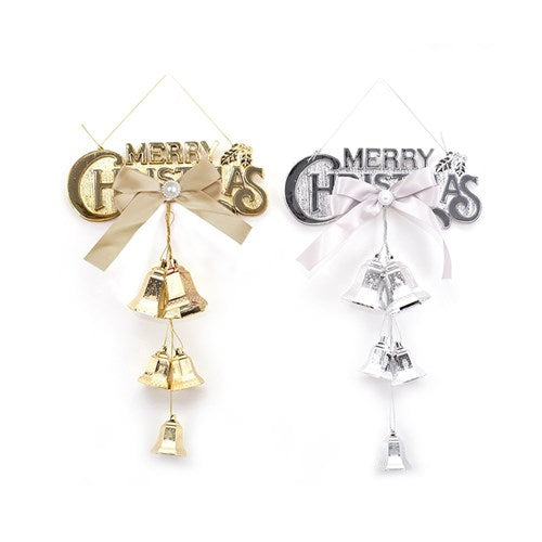 Christmas Bells Sign 31X25cm Champagne, Silver 2 assorted