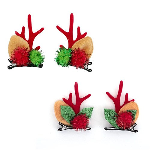 Mini Reindeer Antler Clips 2 assorted