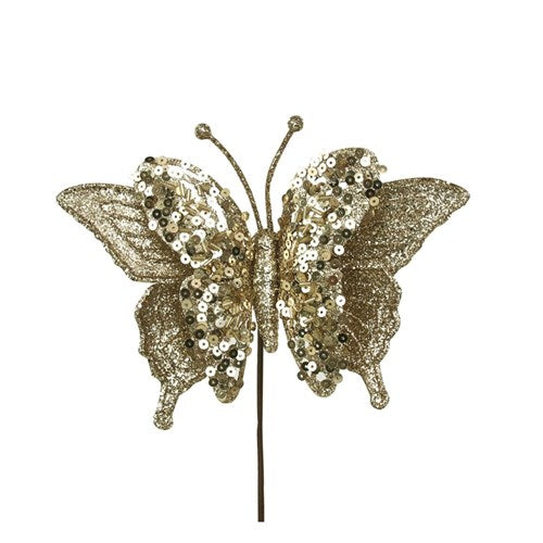 Champagne Butterfly with Stem 24cm