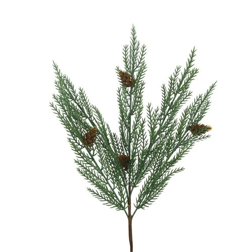 Green Pine with Pinecones Pick 29cm