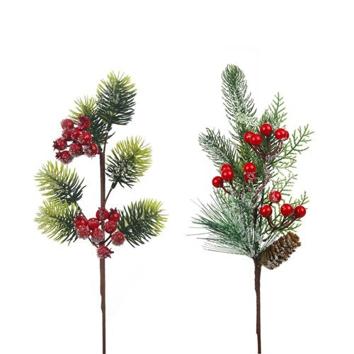 Red Berry Picks 38cm 2 assorted