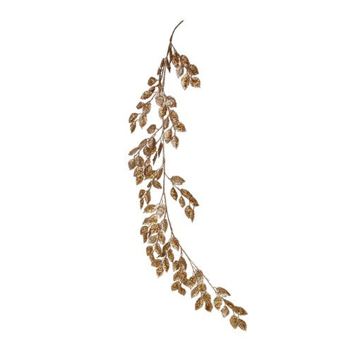 Leaf Garland 155cm Rose Gold Glitter