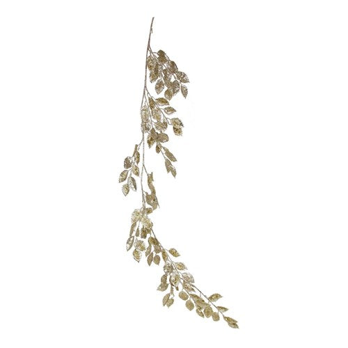 Leaf Garland 155cm Champagne Glitter