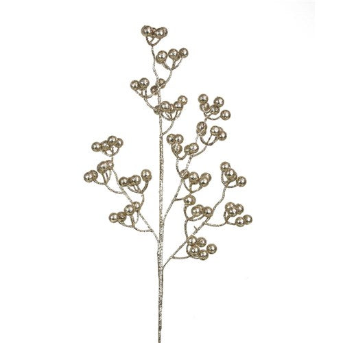 Champagne Glitter Berry Stem 73cm