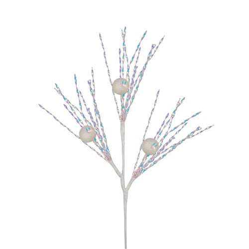 White Glitter Ball Stem 72cm
