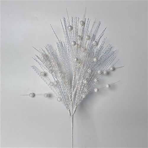 White Glitter Ball Stem 78cm