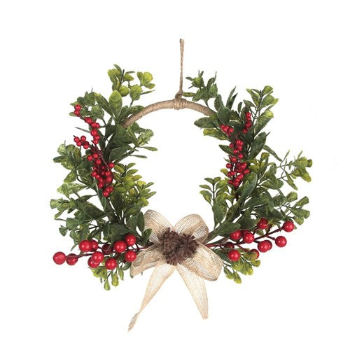 Metal Wreath with Berries 34cm