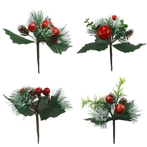 Red Berry Picks 4 assorted 16cm