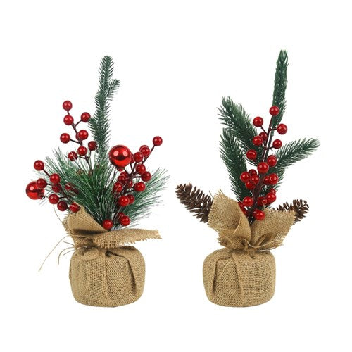 Berry Pot with Burlap Base 2 assorted