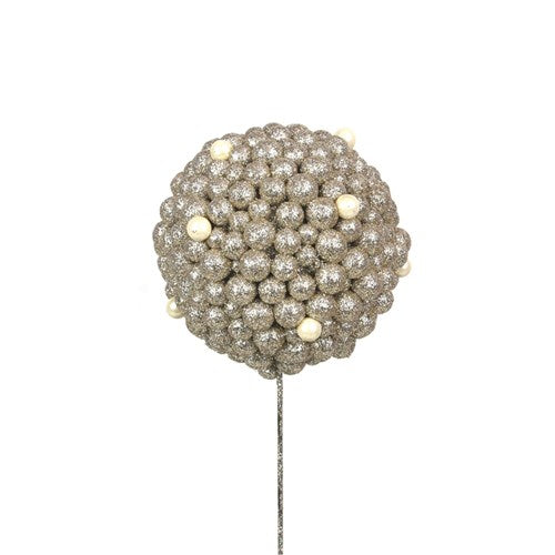 Glitter Ball Pick 12cm Champagne Glitter with 30cm Pick 12cm