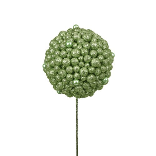 Glitter Ball Pick 12cm Mint Glitter with 30cm Pick 12cm