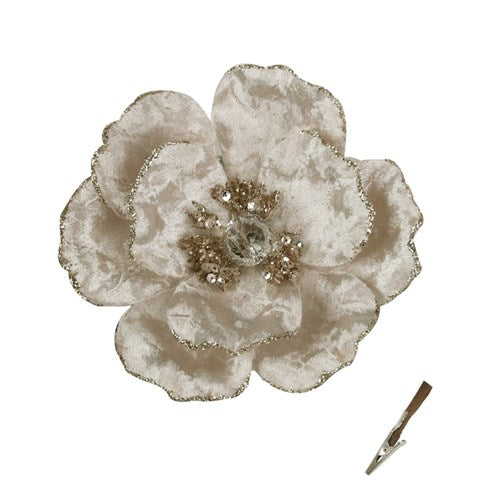Champagne Magnolia Clip 14cm with Champagne Details