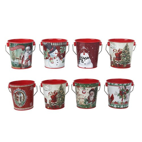 Metal Buckets 8 assotyed 10X8cm