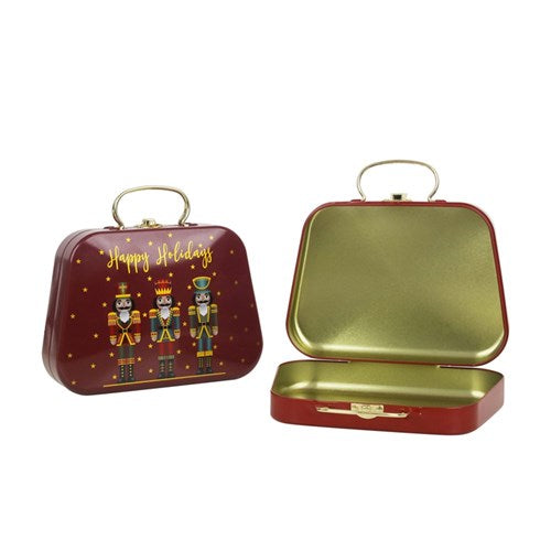 Metal Christmas Case 20X15X5.3cm 2 assorted