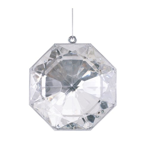 Octagonal Jewel Ornament In Clear 15X10X17cm
