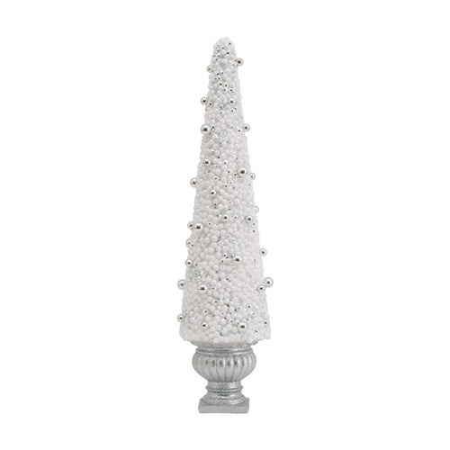White & Silver Tree In Silver Pot 51.5cm