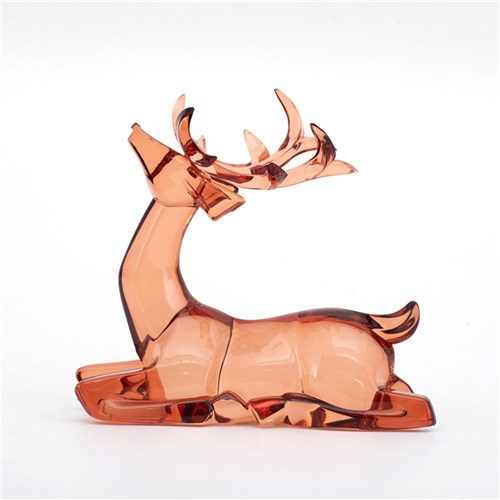 Amber Acrylic Sitting Reindeer 19X8.9X19cm