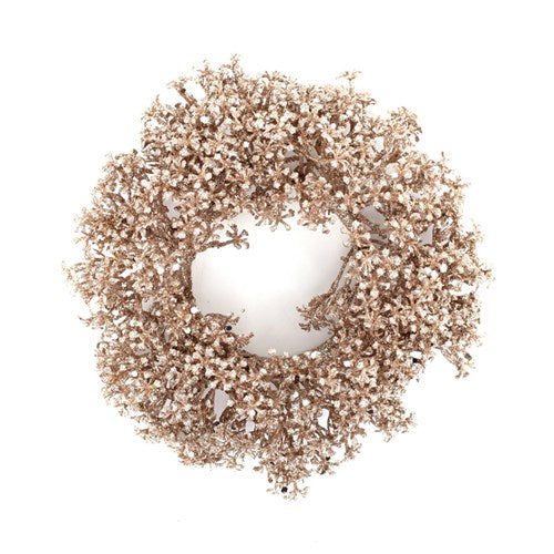 Champagne Glitter Finish Candle Wreath 20cm