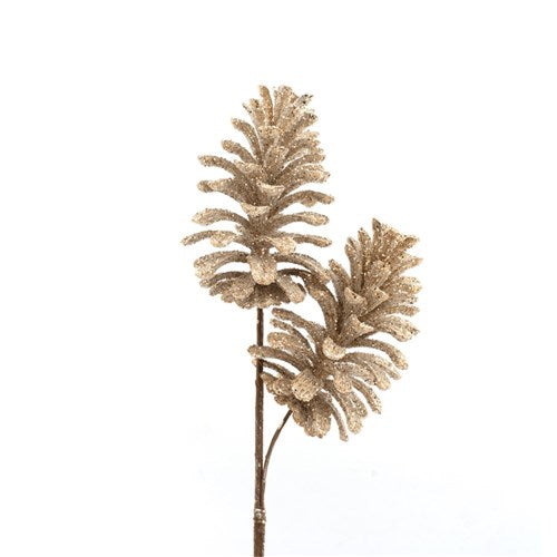 Champagne Pinecone Stem 55cm