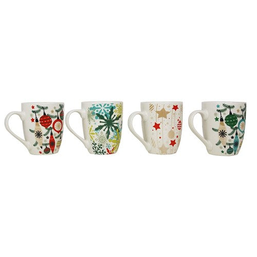 Christmas Mugs 4 assorted 330ml