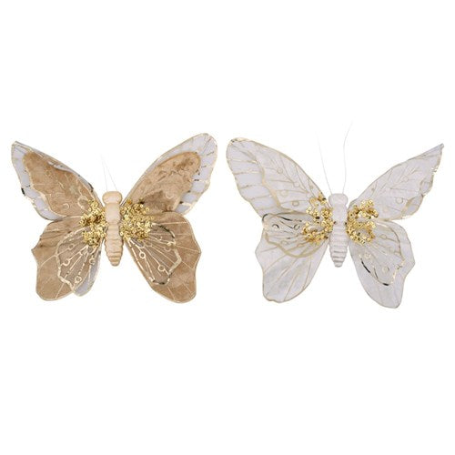 Silver & Gold Butterfly 31X25cm 2 assorted