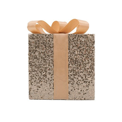 Gift Box 12X12X15cm Champagne Glitter