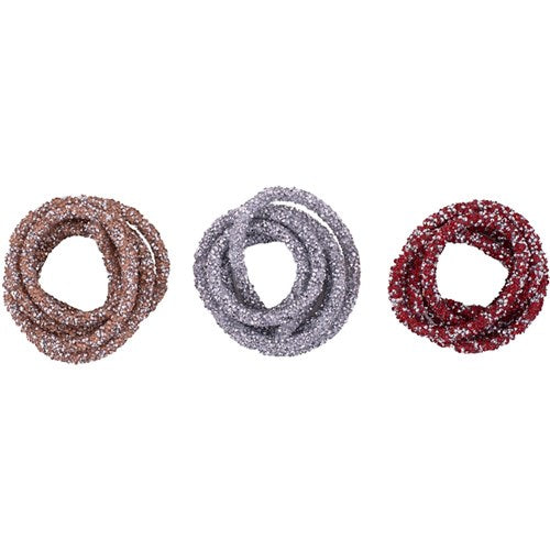 Sparkly Cord Red, Champagne, Silver 1m 3 assorted