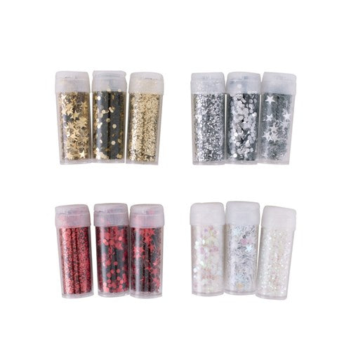 Glitters Gold, Red, Silver, White 4 assorted 3Pk