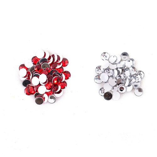 Bejewels Red & Clear 30gm 1.2cm 2 assorted