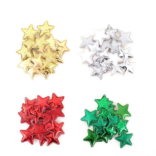 Silver, Gold, Red, Green Stars 4 assorted 16Pk