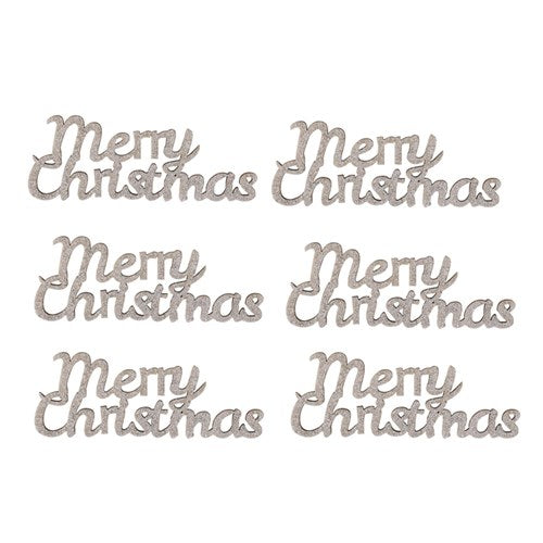 Merry Christmas Motif Champagne, Silver6pk assorted