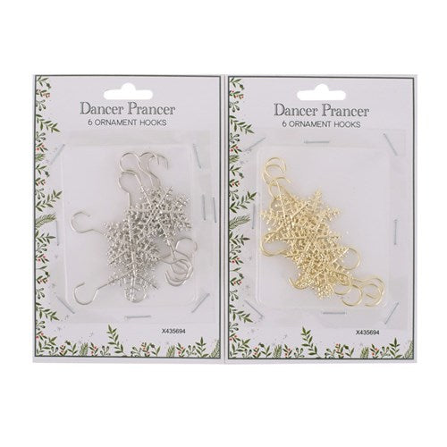 Snowflake Ornament Hooks6pk assorted