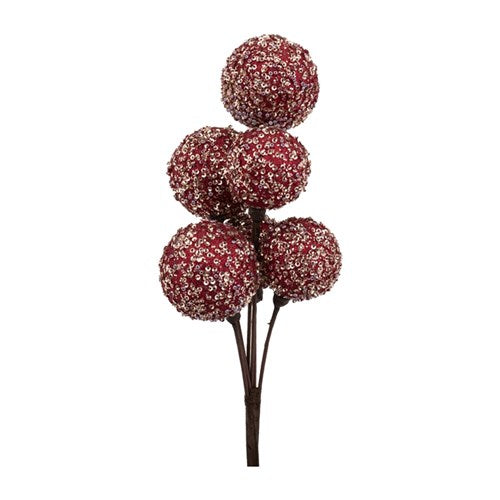 Bauble Pick Red with Icing 6Pcs