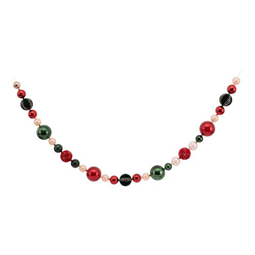 Shatterproof Bauble Garland 208cm with 29 Balls Red, Green,Champagne