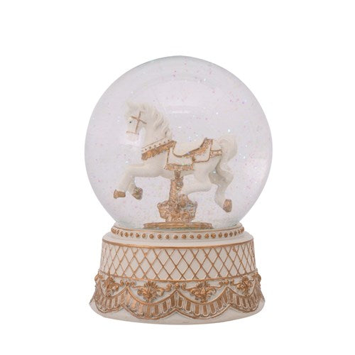 Rocking Horse Snow Globe 12X17.5cm
