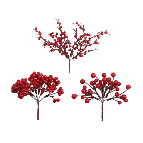 Red Berry Bunch 14cm/17cm/23cm 3 assorted
