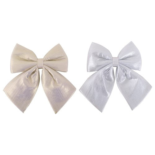 Bow Platinum & Silver 20X24cm 2 assorted