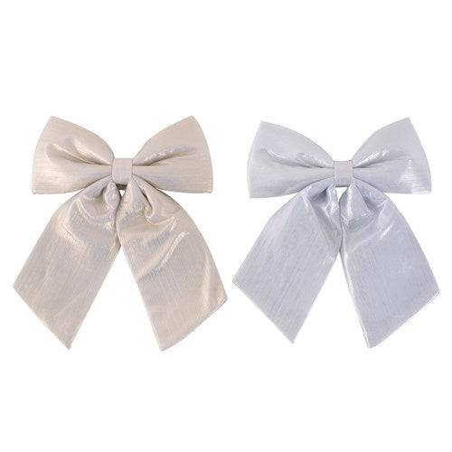 Bow Platinum & Silver 34X28cm 2 assorted