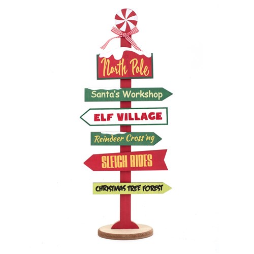 Mdf Christmas Sign 19X50X9cm