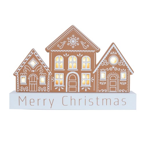 Merry Christmas Gingerbread House Light Up 30X20X3cm