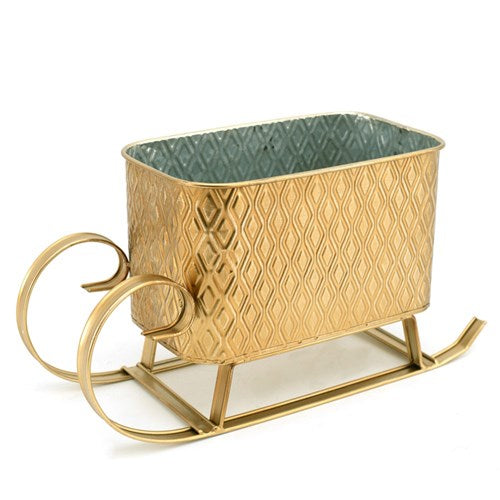 Gold Metal Sleigh 33X12.5X17cm