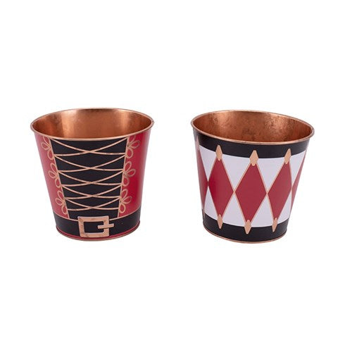 Metal Buckets Nutcracker, Drum 15.5X14cm 3 assorted