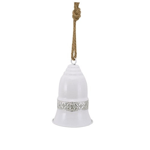 White Metal Bell with Silver Detail 17X26cm