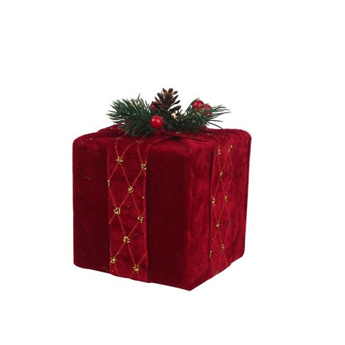 Gift Box 10X13.5cm Red Velvet Ornament