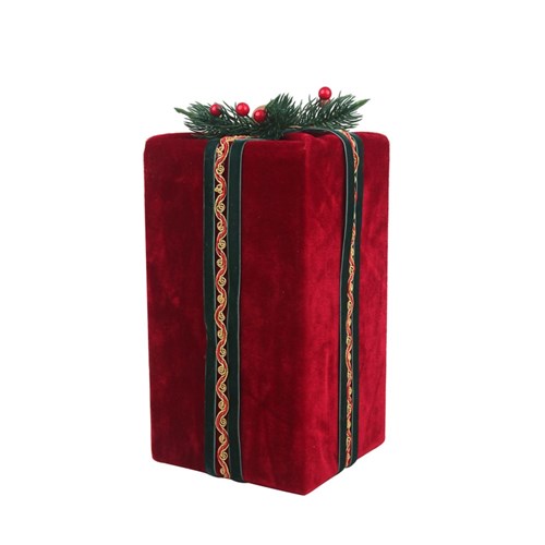 Gift Box 12.5X27.5cm Red Velvet Ornament