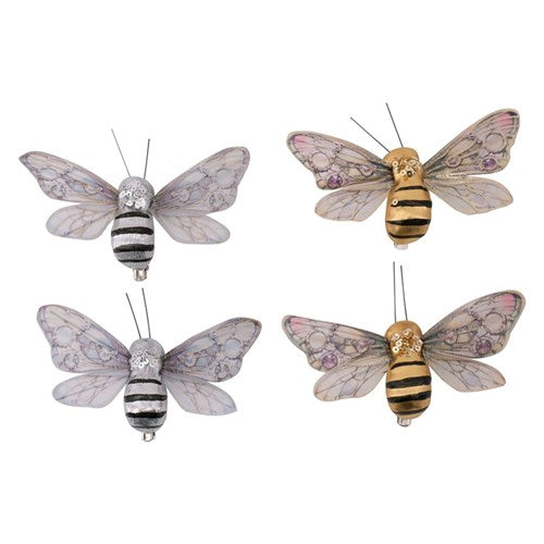 Bee Silver & Gold 10X4.5X2cm 2pk 2 assorted