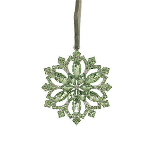 Tree Ornament 10cm Green Crystal