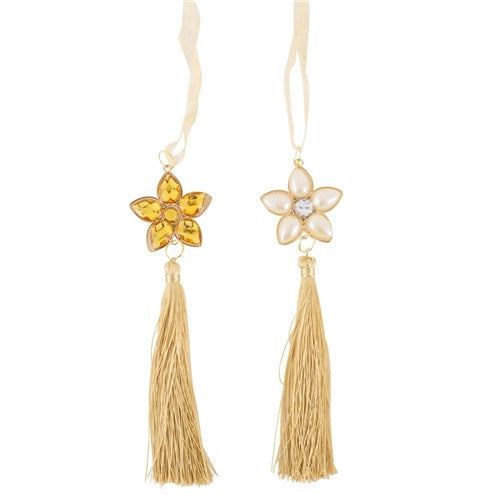 Gold Pearl Deco with Tassel 20cm 2 assorted