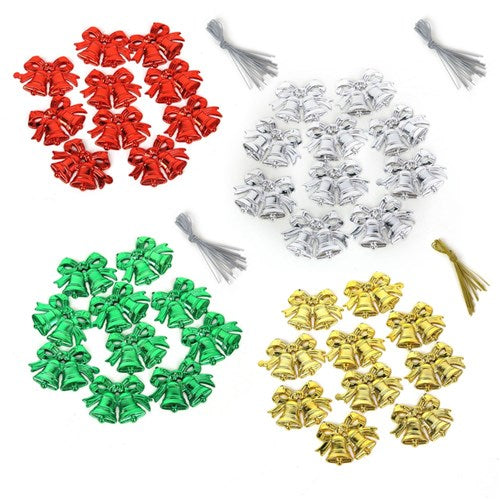 Bell & Bow DIY Shapes Green, Red, Silver, Gold 10pk 4 assorted