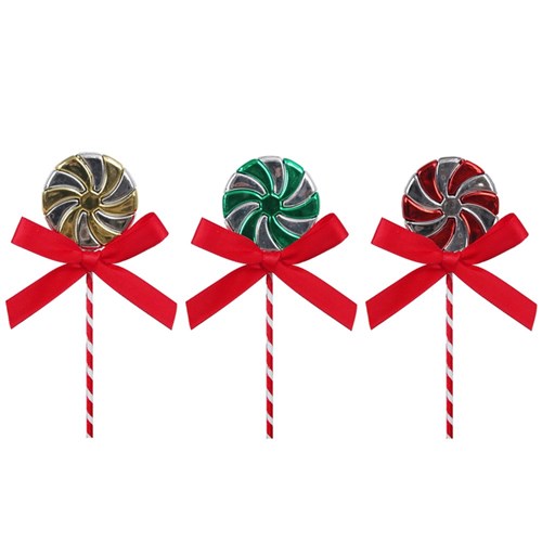 DIY Candy Swirl Red, Green, Gold 2Pk 3.5x11cm 3 assorted